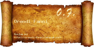 Orendi Fanni névjegykártya